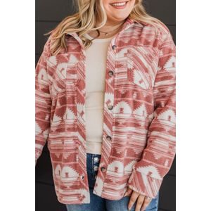 Fleece Shirt Geometrisch Patroon Relaxed Fit