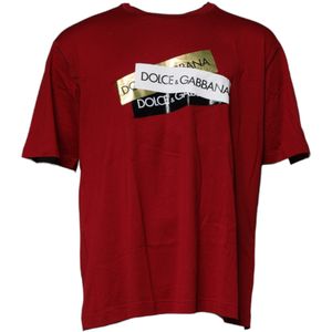 Dolce & Gabbana, Heren, Tops, Rood, Maat: M Katoen,