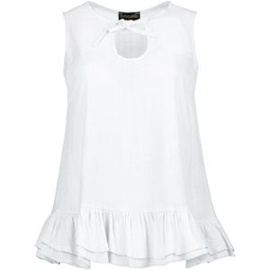 Top - Maagdelijk Wit - Snowdrop Keyhole Tie - Mouwloos - Blousetops