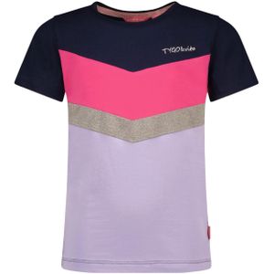 TYGO & vito Meisjes t-shirt met v colorblock navy