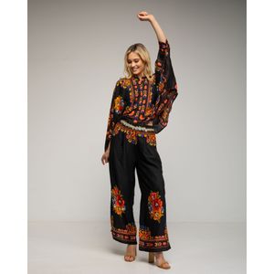 Bloemenprint - Blouse - Set van Blouse en Broek - Oversized Top - Elastische Taillebroek