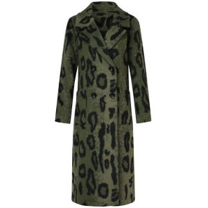 Smashed Lemon - Dierenprint Jas - Army - Zwart - Lange Damesjas