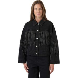 Y.A.S - YASAIKO LS DENIM FRINGE JACKET - Winterjas - Donkergrijs