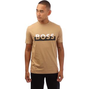 BOSS - Tiburt 42 - T-shirt - Beige - Katoen - Korte Mouwen