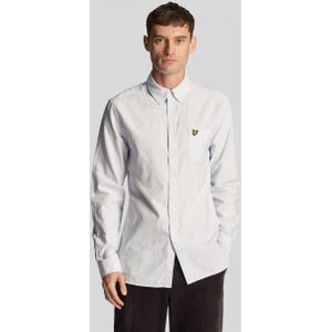 Lyle And Scott - Oxford Shirt - Blauw-Wit - Lange Mouwen