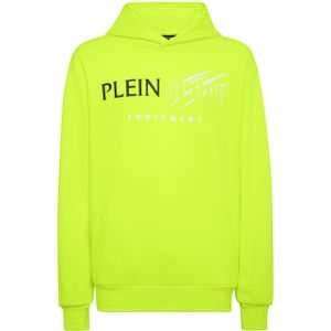 Plein Sport - Hooded Sweatshirt Scratch - Groen - Katoenmix Fleece - Heren