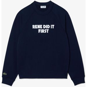 Lacoste - Relaxed Fit Crewneck Sweatshirt - Navy