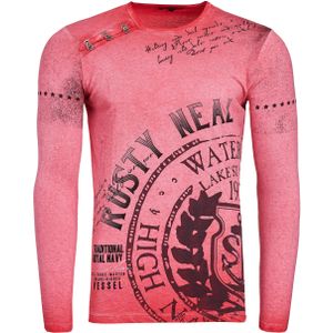 Rusty Neal - Lang Overhemd - Katoen - Slim Fit - Blauw