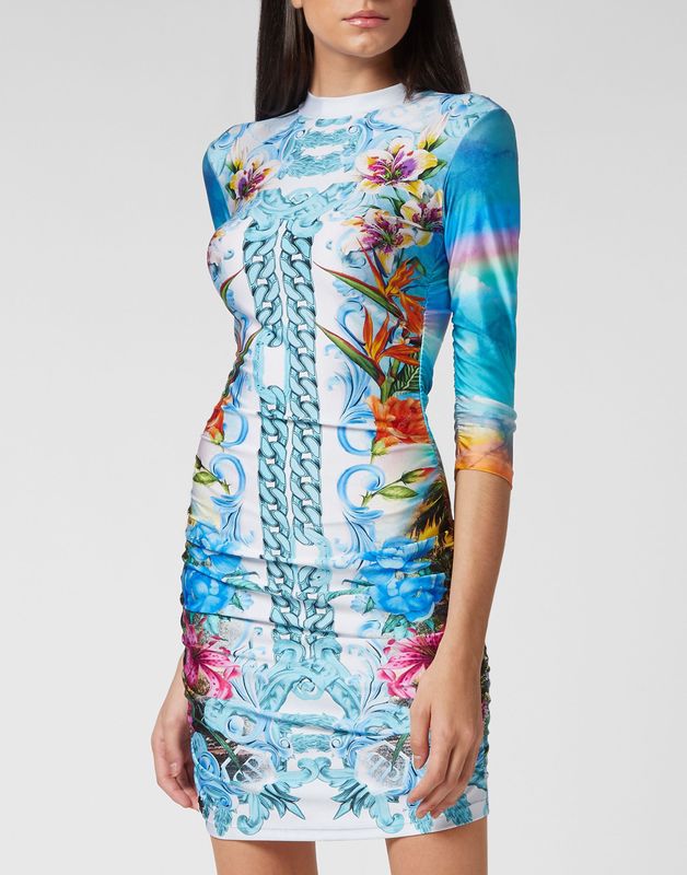 Philipp Plein - Short Dress Hawaii - Veelkleurig - Jerseyjurk