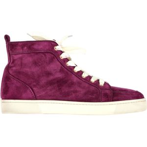 Christian Louboutin Rantus Hoge Sneakers in Paarse Suède