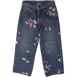 Palm Angels - Medium Wash Flower - Denim Jeans - Blauw Rood