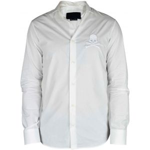 Philipp Plein - Diamond Cut LS Skull-overhemd - Wit