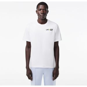 Lacoste - TH7363 - T-shirt - Wit - Biologisch Katoen, Zware Jersey, Ronde Hals