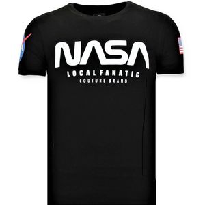 Local Fanatic Bedrukte t-shirt nasa american flag shirt