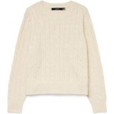 Vero Moda - Vmaries Ls O-neck Cable Pullover - Birch - Dames