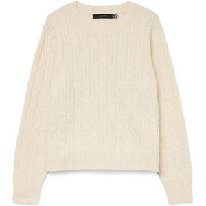 Vero Moda - Vmaries Ls O-neck Cable Pullover - Birch - Dames
