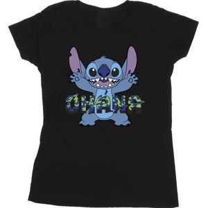 Li-cense Disney dames lilo and stitch ohana blauw glitch katoenen t-shirt