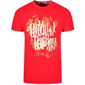 Cavalli Class Bold Logo Rode T-Shirt