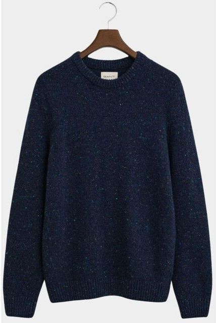 Gant - Pullover - Blauw - Wool blend Neps - C-neck - 8040230/433