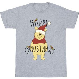 Disney Heren Winnie De Poeh Gelukkig Kerstfeest Holly T-Shirt