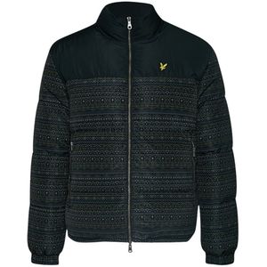 Lyle & Scott Fair Isle omkeerbaar zwart pufferjack
