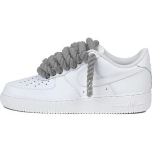 Nike Air force 1 low rope laces light grey custom