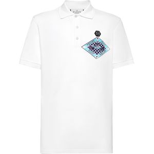 Philipp Plein - Polo Shirt - Wit - Katoen - Korte Mouwen