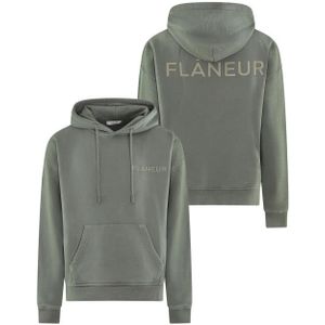 Flaneur Homme Heren double logo washed hoodie