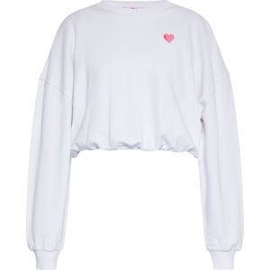 Mymo - Sweatshirt - Wit - Dames - Cropped - Ronde Halslijn
