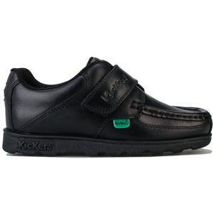 Kickers - Fragma Lo Strap - Leren Schoen - Zwart