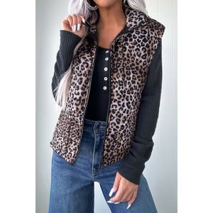 Mouwloze Gevoerde Leeuwinprint Vest