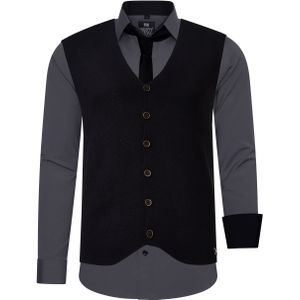 Shirt with vest and tie set of 3