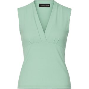 Zilvergroene Mouwloze Top - V-hals - Zachte Viscosemix