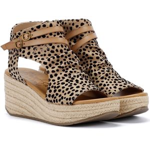 Blowfish - LACEY - Sandaal - Beige/Zwart - Dierenprint - Hoge Hak