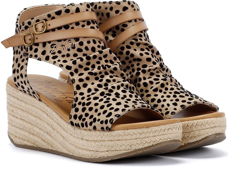 Blowfish - LACEY - Sandaal - Beige/Zwart - Dierenprint - Hoge Hak