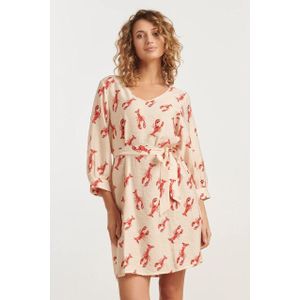 Smashed Lemon - 35099 - Jurk - Rood - Kreeftenprint