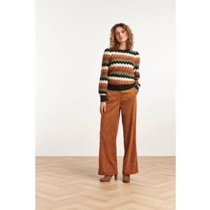 Smashed Lemon - Wijde Corduroy Broek - Diep Zwart