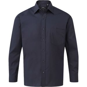 Premier Heren popeline overhemd met lange mouwen