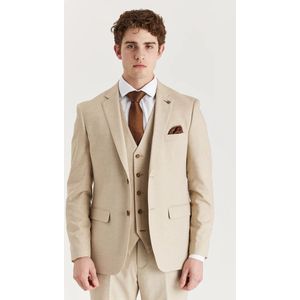 Blazer - Beige - Lichtgewicht - Heren - Getailleerd - Eén Rij Knopen