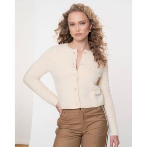 Geisha - 54807 - Cardigan - Off-white - Zachte Gebreide Vest Met Knoopsluiting