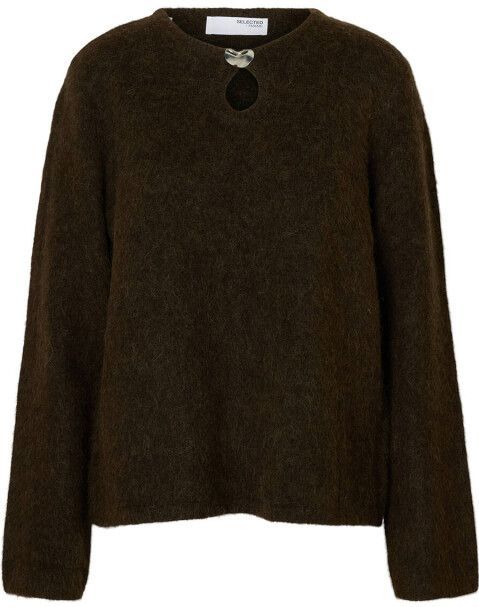 Selected Femme - Pullover 16099367 - Vesten - Donker bruin