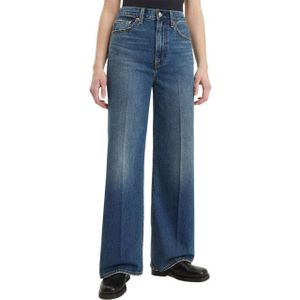 Levi's - A6081-0012 - Ribcage Jeans - Blauw - Wijde Pijpen - Casual - Katoen - Denim