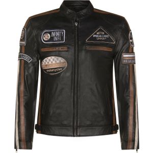 Leren Jack - Zwart - Race-Motorfietsjack met Rits