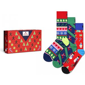 Happy Socks giftbox 3P sokken x-mas sweater multi