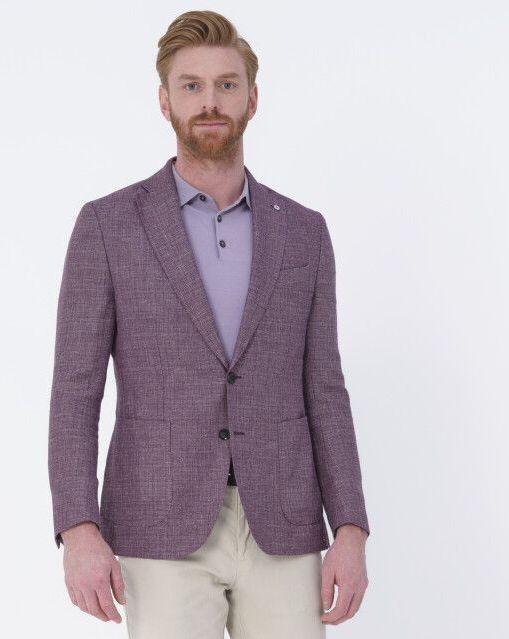 Dutch Dandies - Devon - Colbert - Paars - 100% Zuiver Scheerwol