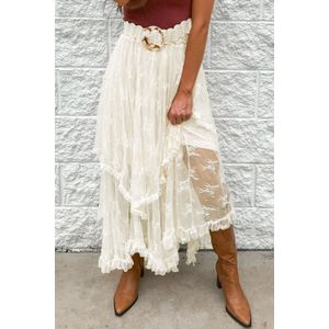 Hakken Maxi Rok Laagjes Ruffle Stijl