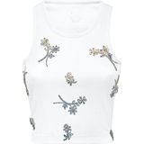 Philipp Plein - Jersey Rib Tanktop Flowers - Lichtgrijs - Mouwloos