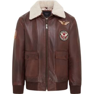 Heren - Bruin - Aviator Bomberjack - Rundleer - Akhiok