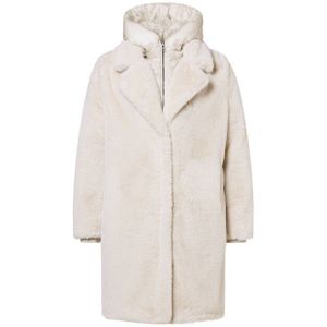 Beaumont - Saar Coat - Wit - Winterjas - Gerecycled Imitatiebont