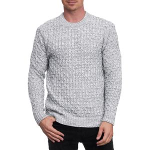 Rusty Neal - Grof Gebreide Trui - Ronde Hals - Zwart - Casual Pasvorm